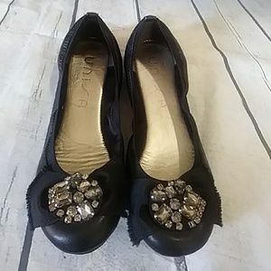 Unisa Black Flat Ballet shoes 6.5